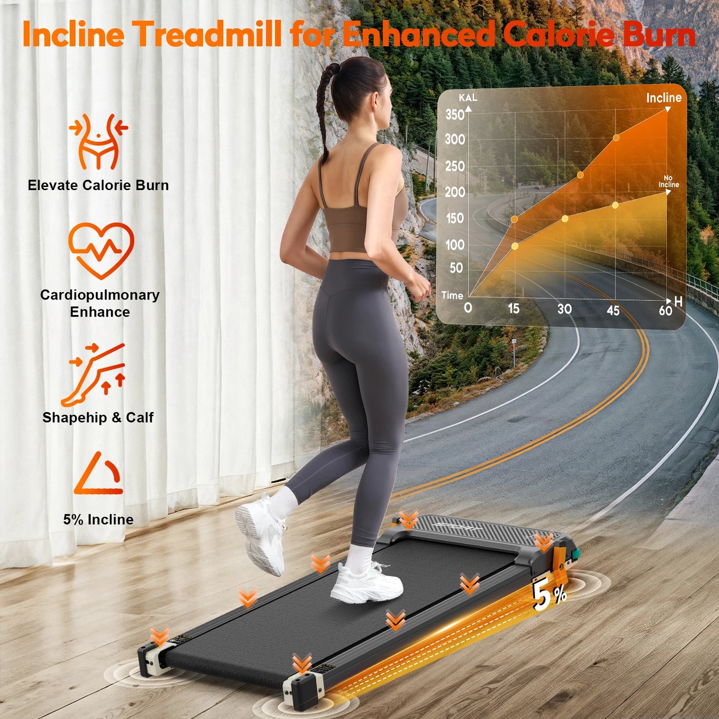 Massage Treadmill Portable Running & Walking Pad with LED Screen Home Use Cardio Training Electric Max User Weight 150kg