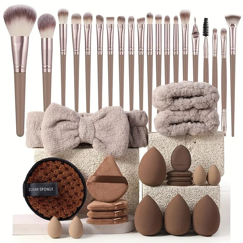33pcs beauty set makeup kit large and small beauty sponges for flawless makeup application and removal of makeup full set