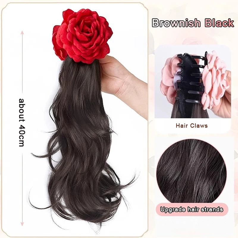 Natural Braid Tail Style Faux Hair Extension with Horsetail Wig