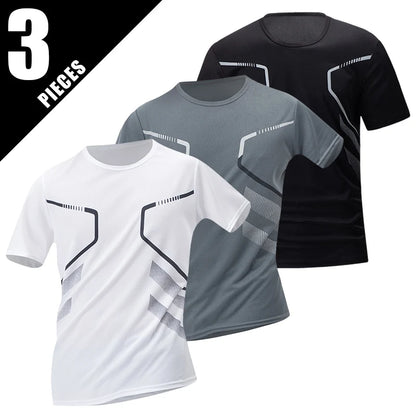 4/1/2 Pack Men's Gradient Quick-drying Sportswear Teenagers Leisure Joker Short-sleeved Multi-size Mixed-color Running Fitness T