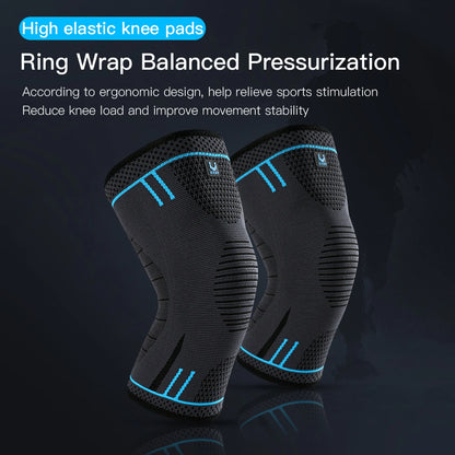 1 Pc Compression Knee Support Sleeve Elastic Knee Pads Brace Springs Gym Sports Protector Basketball Hiking leg guards - Fitmora™