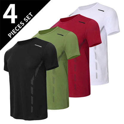 4/1/2 Pack Men's Gradient Quick-drying Sportswear Teenagers Leisure Joker Short-sleeved Multi-size Mixed-color Running Fitness T