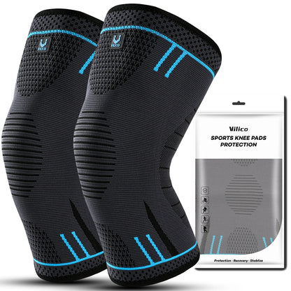 1 Pc Compression Knee Support Sleeve Elastic Knee Pads Brace Springs Gym Sports Protector Basketball Hiking leg guards - Fitmora™