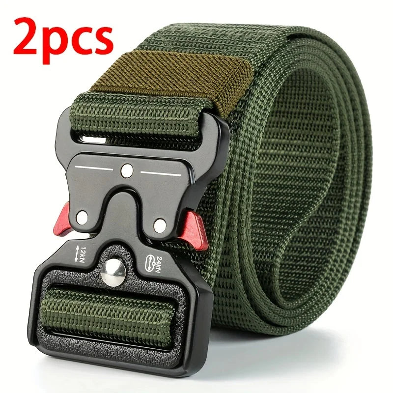 Tactical Belt for Men Quick-Release Buckle Heavy-Duty Nylon Webbing for Outdoor Hunting Survival Gear