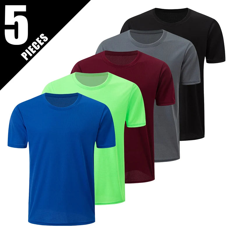 4/1/2 Pack Men's Gradient Quick-drying Sportswear Teenagers Leisure Joker Short-sleeved Multi-size Mixed-color Running Fitness T