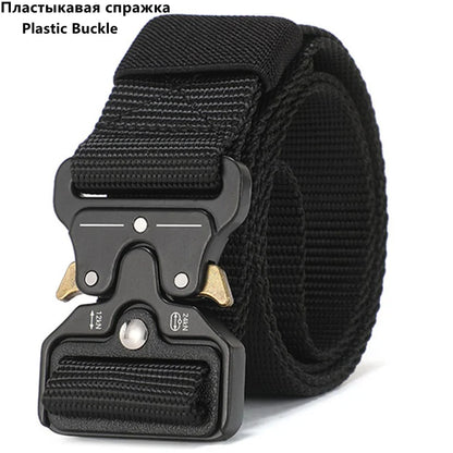 Tactical Belt for Men Quick-Release Buckle Heavy-Duty Nylon Webbing for Outdoor Hunting Survival Gear