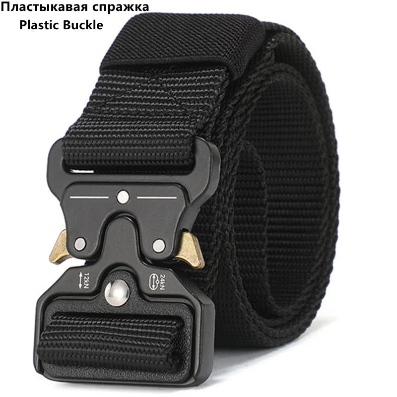Tactical Belt for Men Quick-Release Buckle Heavy-Duty Nylon Webbing for Outdoor Hunting Survival Gear