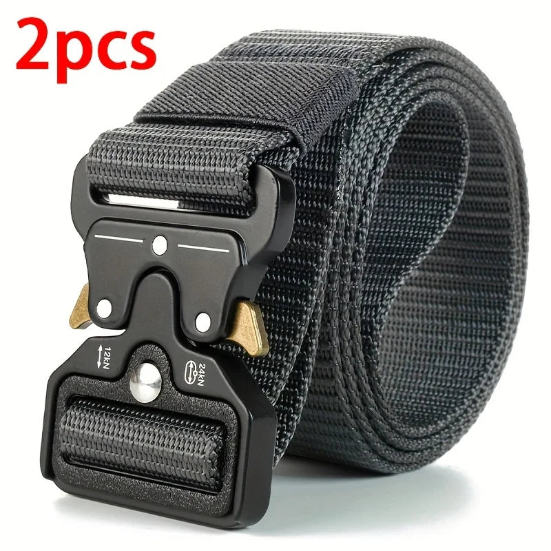 Tactical Belt for Men Quick-Release Buckle Heavy-Duty Nylon Webbing for Outdoor Hunting Survival Gear