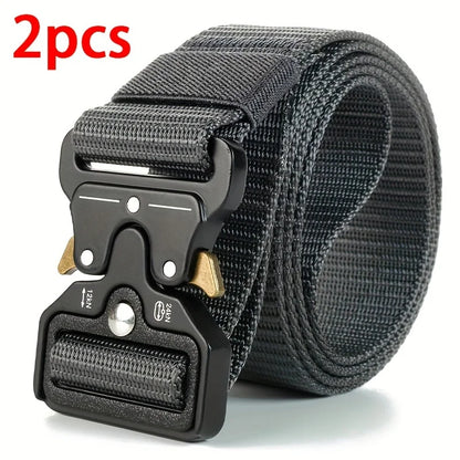 Tactical Belt for Men Quick-Release Buckle Heavy-Duty Nylon Webbing for Outdoor Hunting Survival Gear