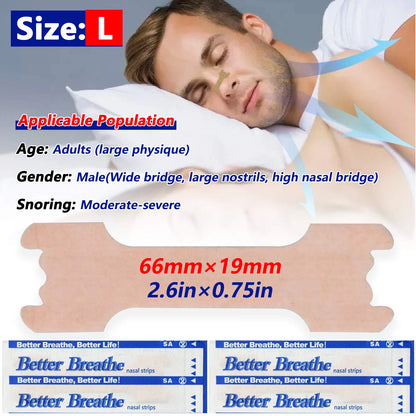 20/50/100pcs Breathing Nasal Strips Right Way Stop Snoring Anti Snoring Strips Easier Better Breathe Health Care Sleeping Well