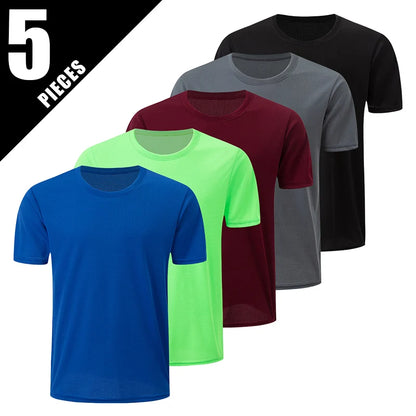 4/1/2 Pack Men's Gradient Quick-drying Sportswear Teenagers Leisure Joker Short-sleeved Multi-size Mixed-color Running Fitness T
