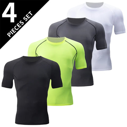 4/1/2 Pack Men's Gradient Quick-drying Sportswear Teenagers Leisure Joker Short-sleeved Multi-size Mixed-color Running Fitness T