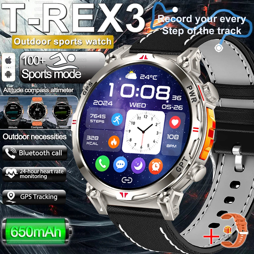 2025 New Military Dual-Band GPS SmartWatch Compass 10ATM Waterproof Tactics Compass Altimeter 100+Sport BT call Smart Watch Men - Fitmora™