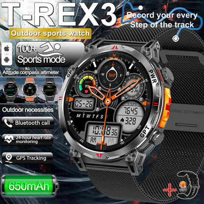 2025 New Military Dual-Band GPS SmartWatch Compass 10ATM Waterproof Tactics Compass Altimeter 100+Sport BT call Smart Watch Men - Fitmora™