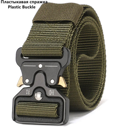 Tactical Belt for Men Quick-Release Buckle Heavy-Duty Nylon Webbing for Outdoor Hunting Survival Gear