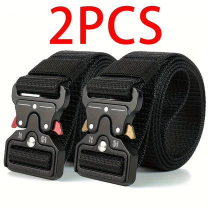 Tactical Belt for Men Quick-Release Buckle Heavy-Duty Nylon Webbing for Outdoor Hunting Survival Gear