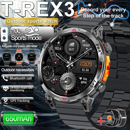 2025 New Military Dual-Band GPS SmartWatch Compass 10ATM Waterproof Tactics Compass Altimeter 100+Sport BT call Smart Watch Men - Fitmora™