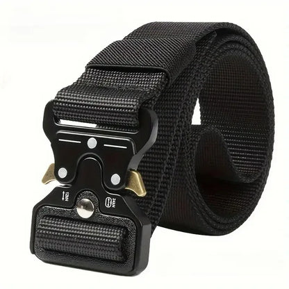 Tactical Belt for Men Quick-Release Buckle Heavy-Duty Nylon Webbing for Outdoor Hunting Survival Gear
