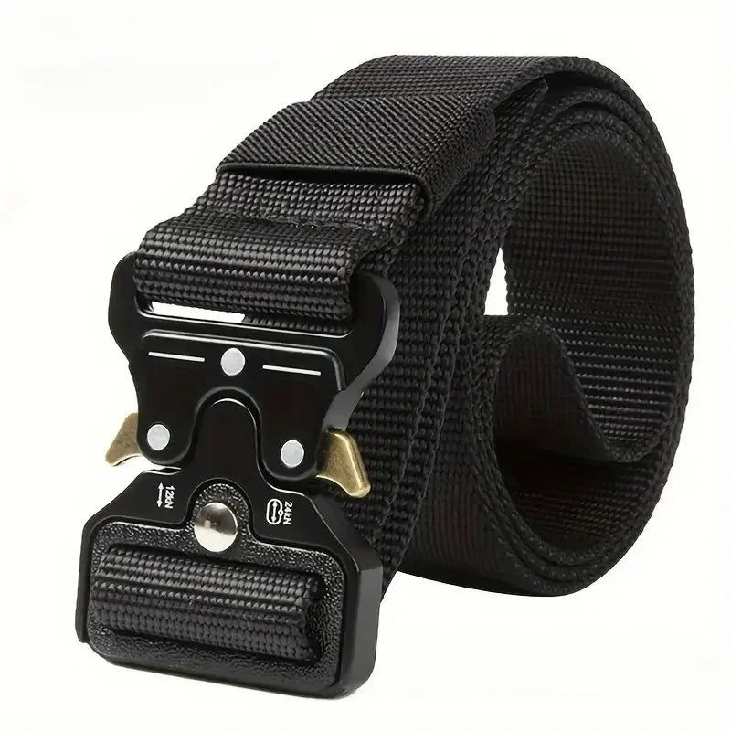 Tactical Belt for Men Quick-Release Buckle Heavy-Duty Nylon Webbing for Outdoor Hunting Survival Gear