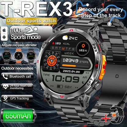 2025 New Military Dual-Band GPS SmartWatch Compass 10ATM Waterproof Tactics Compass Altimeter 100+Sport BT call Smart Watch Men - Fitmora™