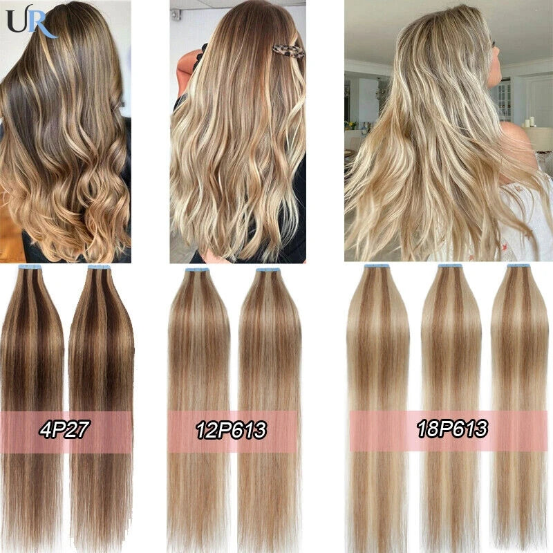 Human Hair Extension For Women Tape IN Hair Extensions Bonded Hairpieces Capsules Microlink Capsules Natural Straight Hair 20PCS