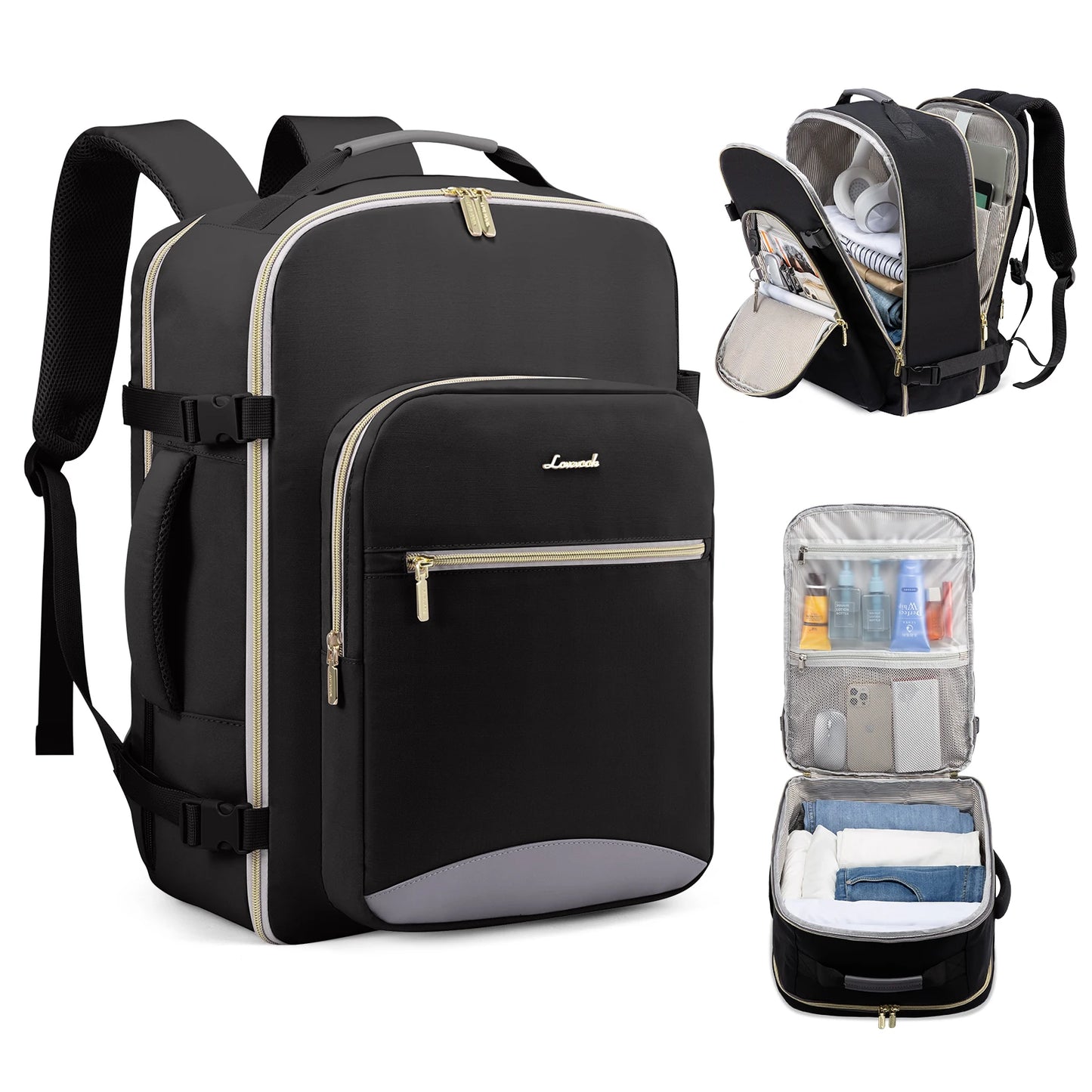 LOVEVOOK 40L Large Carry on Camping Hiking Backpack Bag for Outdoor Airline Approved Weekender Sports Travel  Laptop Backpacks