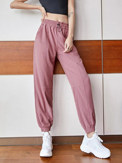 Fitness Sports Pants Women Elastic Band Waist/Foot Quick Dry Loose Cycling Running Yoga Pants Female Streetwear Pantalon Femme