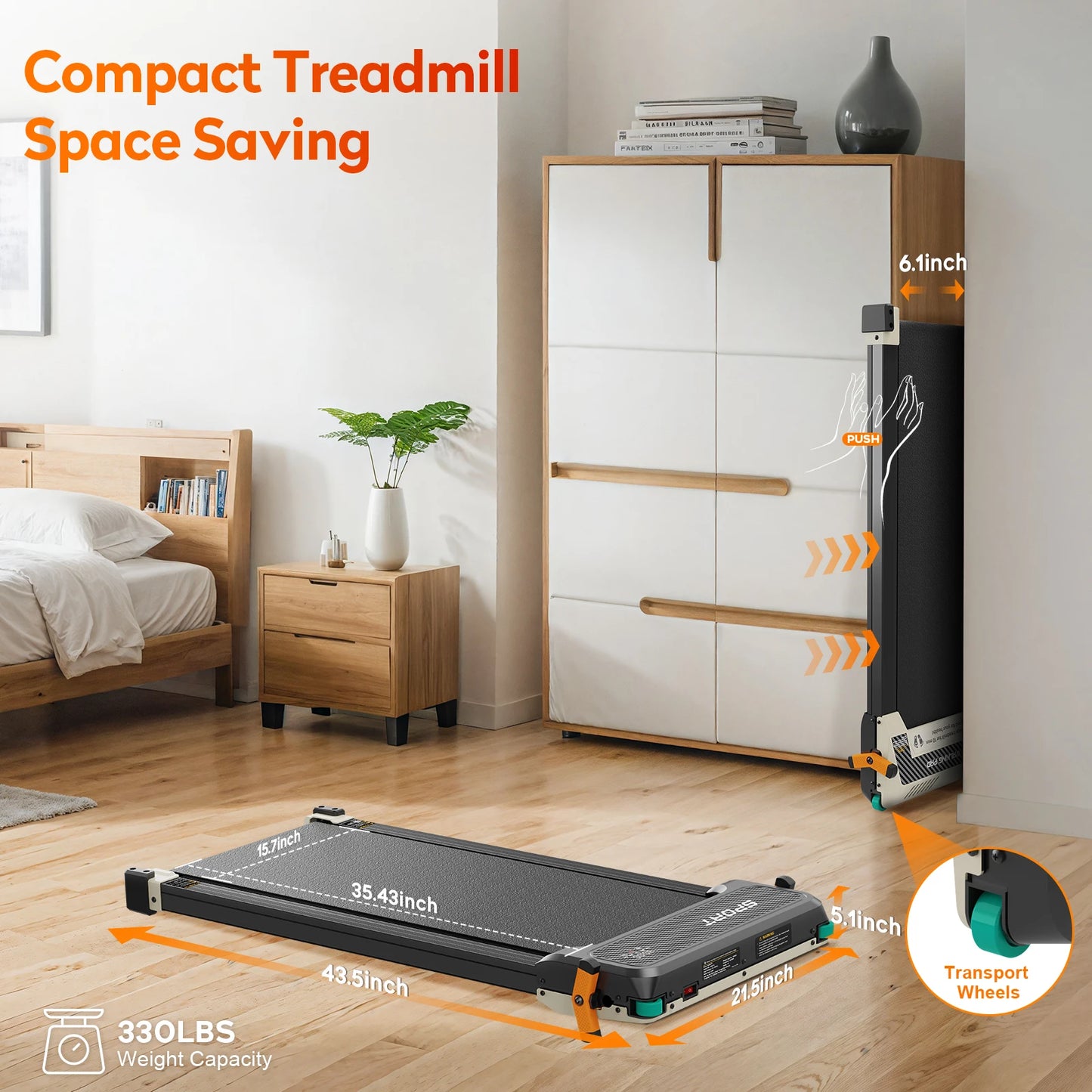 Massage Treadmill Portable Running & Walking Pad with LED Screen Home Use Cardio Training Electric Max User Weight 150kg