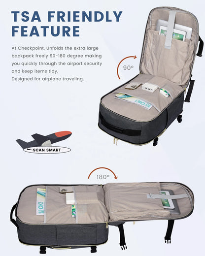 LOVEVOOK 40L Large Carry on Camping Hiking Backpack Bag for Outdoor Airline Approved Weekender Sports Travel  Laptop Backpacks