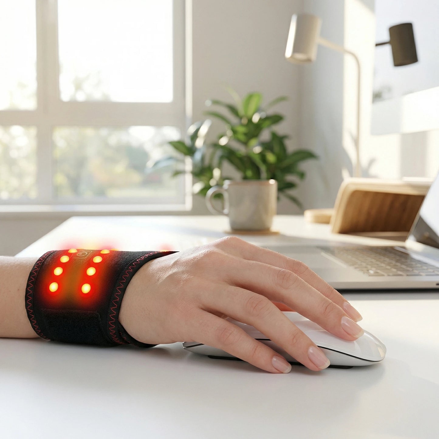 Heating Thumb Wrist Support Brace with Vibration Massager Electric Heated Finger Pad Thumb Stabilizer for Carpal Tunnel Relief