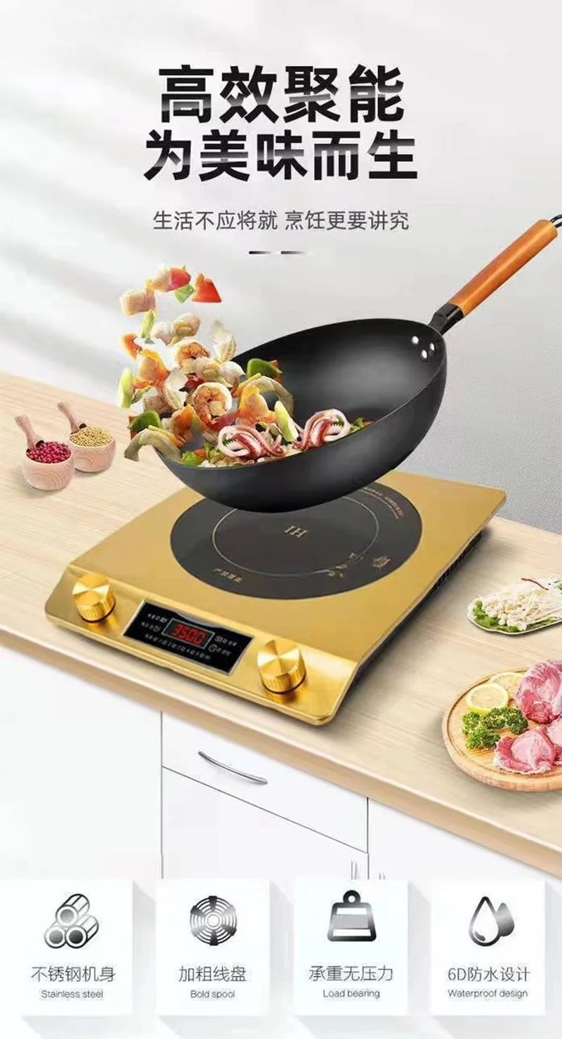 Flat induction cooker 220V 3500W commercial 5000W high-power hot pot stir-fry household induction cooker