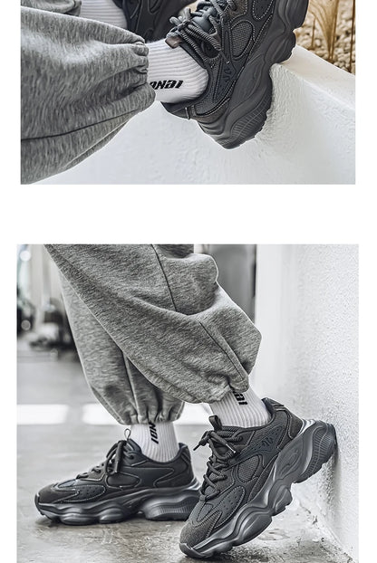 Sports Casual Men Shoes Anti Slip Wear-Resistant Trendy Breathable Outdoor Running Soft Platform Soles Comfort Male Sneakers