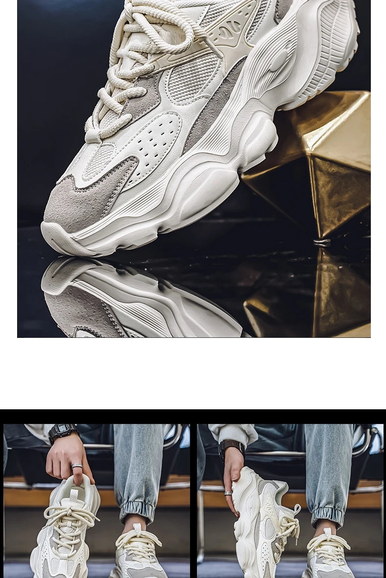 Sports Casual Men Shoes Anti Slip Wear-Resistant Trendy Breathable Outdoor Running Soft Platform Soles Comfort Male Sneakers