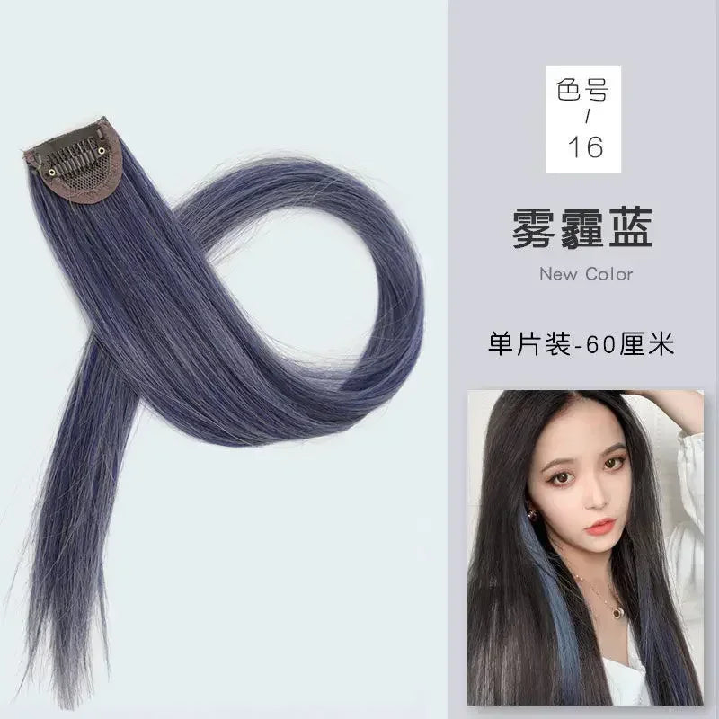 60cm Hair Extension Clip In Hairpiece Long Straight Hanging Ear Wig Clip Synthetic Hair Extensions Accessories Hairpiece Hairpin