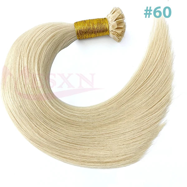 High Quality Straight Flat Tip Hair Extensions  100% Real Human Hair Fusion Hair Extensions  Brown Blonde Color 1g/Strand
