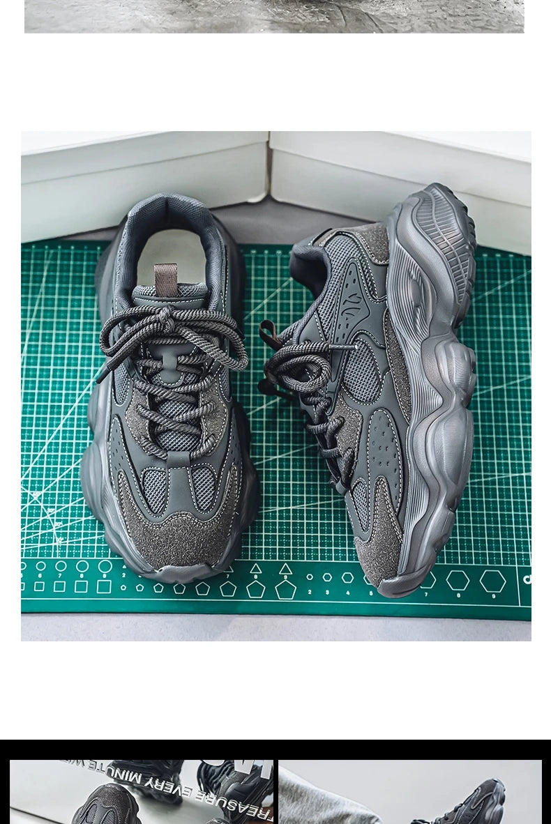 Sports Casual Men Shoes Anti Slip Wear-Resistant Trendy Breathable Outdoor Running Soft Platform Soles Comfort Male Sneakers