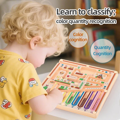 Kid Magnetic Maze Walking Ball Baby Concentration Training, Writing Logic Thinking Old Early Education Puzzle Toy Christmas gift
