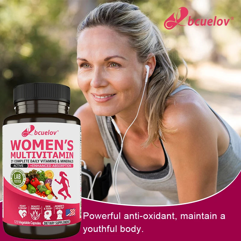 Multivitamin and Mineral Supplement for Women - Supports Brain, Heart, Joints, Bones, Skin, Hair, Nails, Immune Health