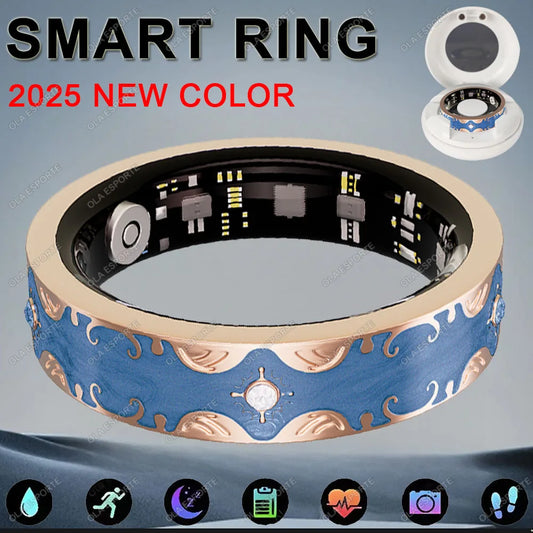 2026 New Smart Ring Men Women with Charging Case Heart Rate Blood Oxygen Health Sleep Monitoring IP68 Waterproof For Android IOS