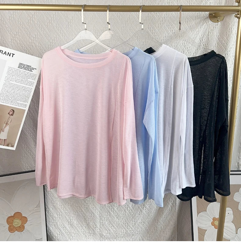 Women's Fitness Sports T-shirt Loose Long Sleeve Breathable Comfort Side-Opening Design Running Fitness Leisure Outdoor Yoga Top