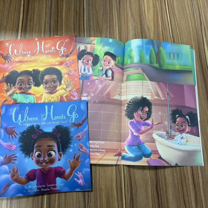 4 books in 1 set Children's English books Body safety set where hands go Color baby education books