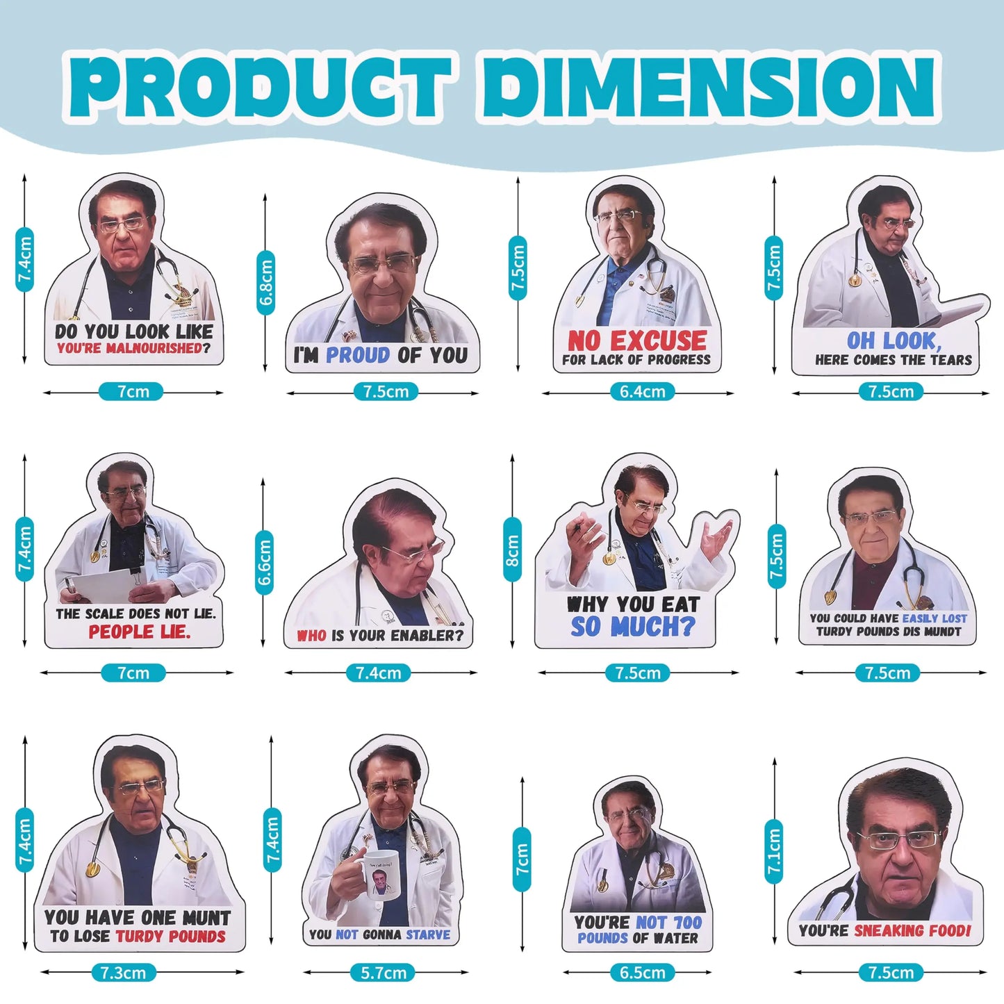 12PCS Dr Now Magnets Fridge, Dr. Nowzaradan Fridge Magnet Diet Plan Book, Stay Healthy, Funny Refrigerator Magnets