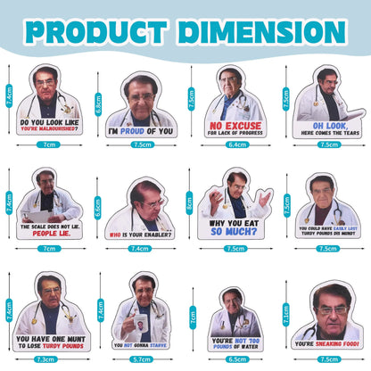12PCS Dr Now Magnets Fridge, Dr. Nowzaradan Fridge Magnet Diet Plan Book, Stay Healthy, Funny Refrigerator Magnets