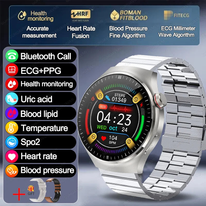 2026 New Non Invasive Health Monitoring Smartwatch Blood Lipids Uric Acid Heart Rate Body Temperature Bluetooth Call Smart Watch