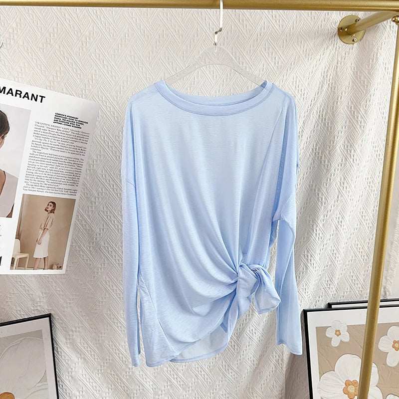 Women's Fitness Sports T-shirt Loose Long Sleeve Breathable Comfort Side-Opening Design Running Fitness Leisure Outdoor Yoga Top