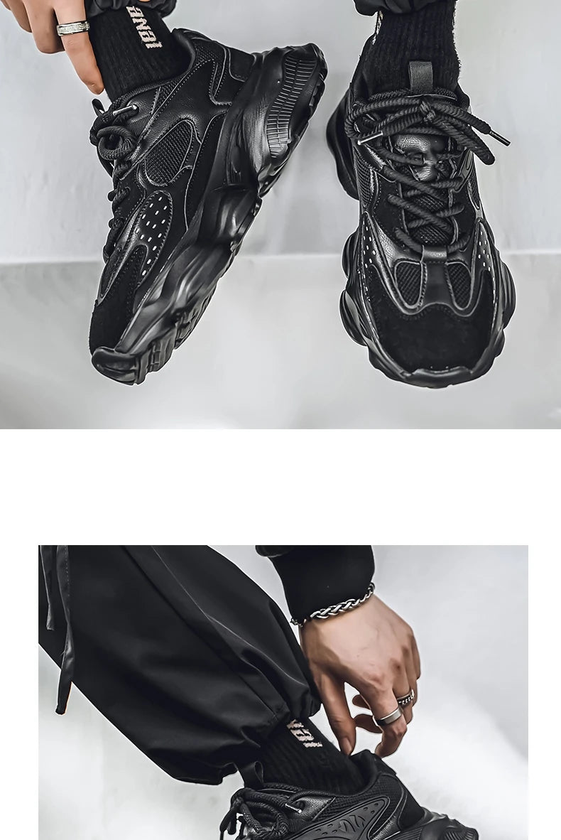Sports Casual Men Shoes Anti Slip Wear-Resistant Trendy Breathable Outdoor Running Soft Platform Soles Comfort Male Sneakers