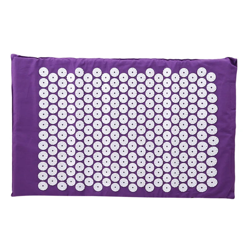 Acupuncture Massager Yoga Mat Pillow Massage Pain Relief Stress Back Pain Spike Acupuncture Mat and Pillow Set with Bag