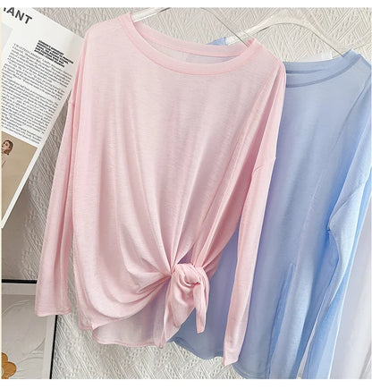 Women's Fitness Sports T-shirt Loose Long Sleeve Breathable Comfort Side-Opening Design Running Fitness Leisure Outdoor Yoga Top