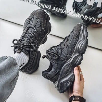 Sports Casual Men Shoes Anti Slip Wear-Resistant Trendy Breathable Outdoor Running Soft Platform Soles Comfort Male Sneakers