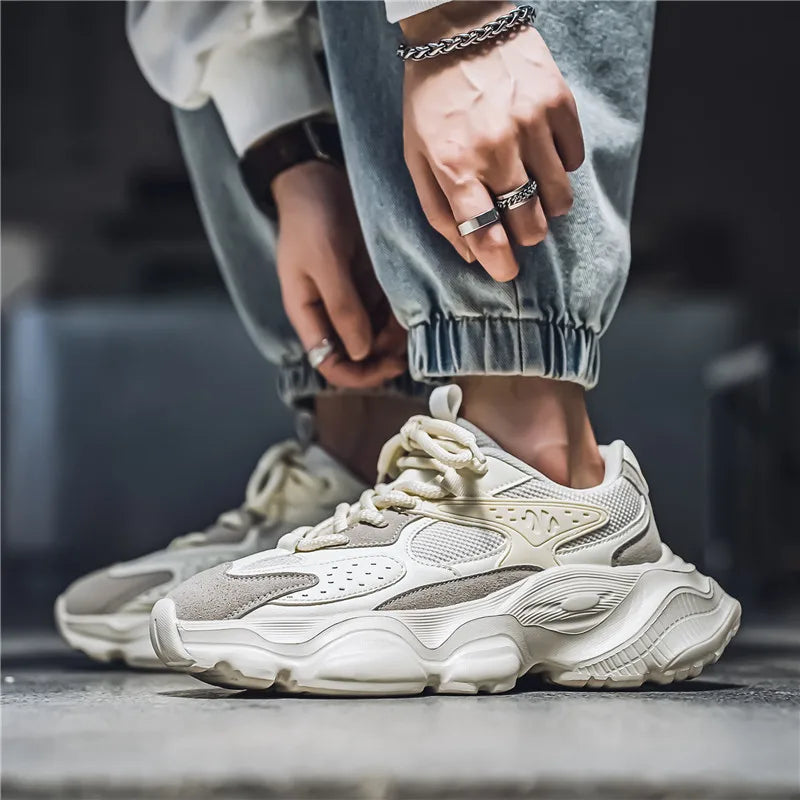 Sports Casual Men Shoes Anti Slip Wear-Resistant Trendy Breathable Outdoor Running Soft Platform Soles Comfort Male Sneakers
